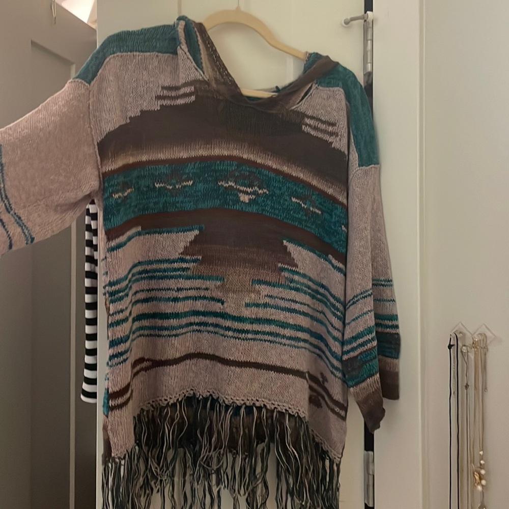 Boho free people poncho